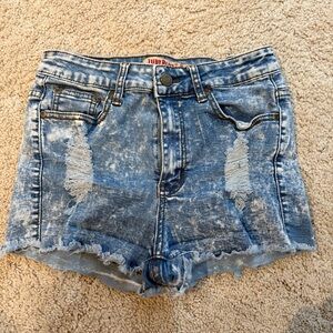 Judy Blue Distressed Blue Jean Shorts
